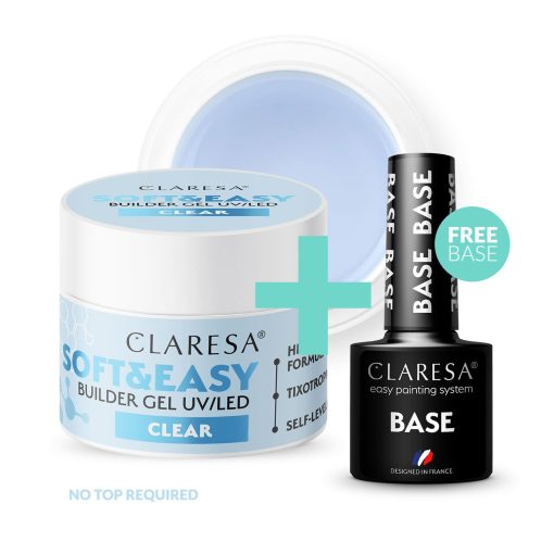 Claresa SOFT&EASY Builder Gel CLEAR 45g + FREE BASE