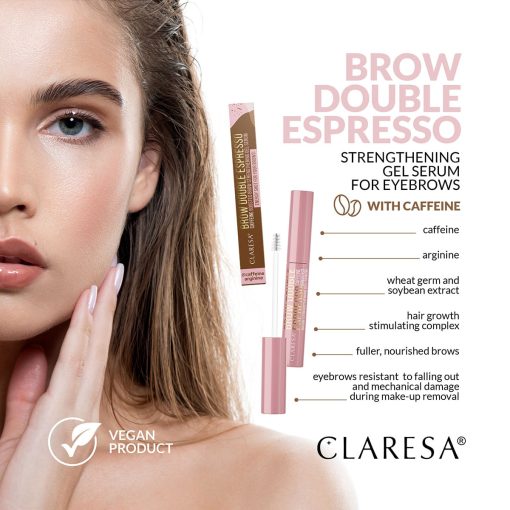Claresa BROW DOUBLE ESPRESSO Caffeine Boosted Brow Strengthening Serum 6g - Image 2