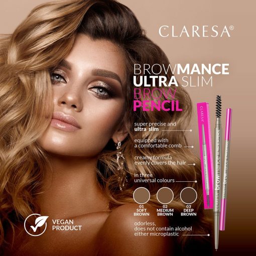 Claresa BROWMANCE Ultra Slim Brow Pencil 03 Deep Brown - Image 2