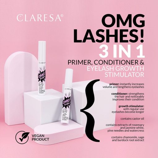 Claresa OMG! LASHES 3 in 1 Mascara Primer, Conditioner & Lash Growth Stimulator - Image 2