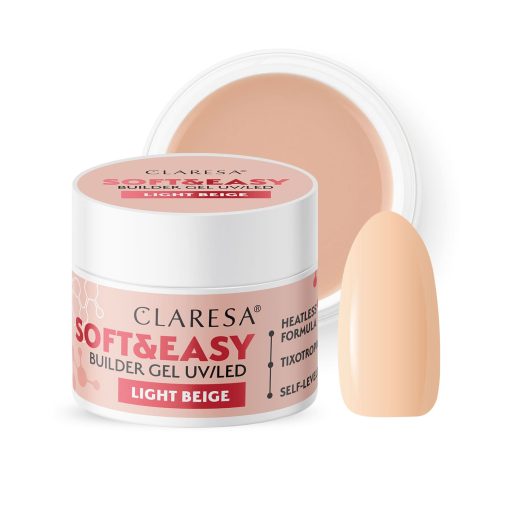 Claresa SOFT&EASY Builder Gel LIGHT BEIGE 45g + FREE BASE - Image 4