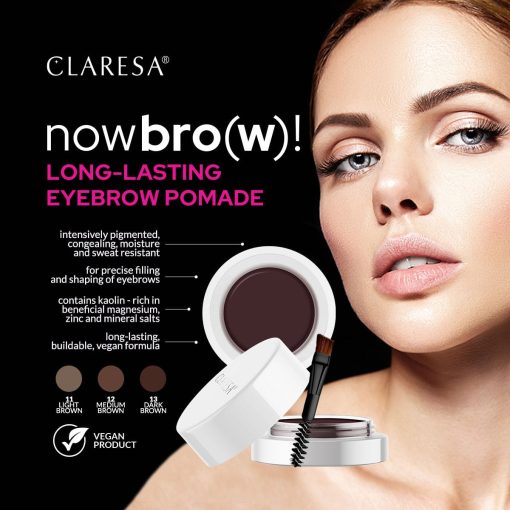 Claresa NOW BRO(W)! Long-Lasting Eyebrow Pomade 11 LIGHT BROWN - Image 2