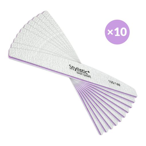 Stylistic NAIL FILE Half Moon 100/180 10 pcs