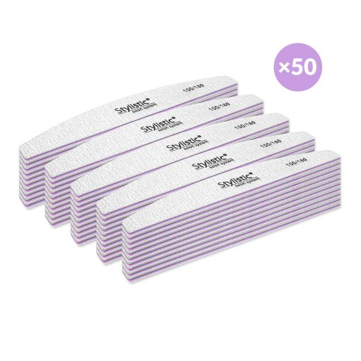 Stylistic NAIL FILE Half Moon 100/180 50 pcs
