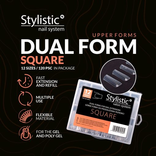 Claresa DUAL FORMS for Nail Extensions SQUARE 120 pcs
