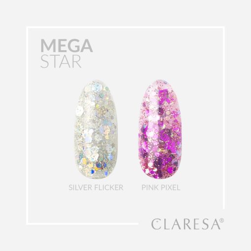 Claresa MEGA STAR Decoration Gel SILVER FLICKER 10 g - Image 5