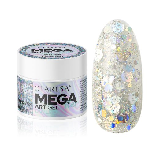 Claresa MEGA STAR Decoration Gel SILVER FLICKER 10 g